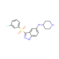 O=S(=O)(c1cccc(F)c1)c1n[nH]c2ccc(NC3CCNCC3)cc12 ZINC000035278977