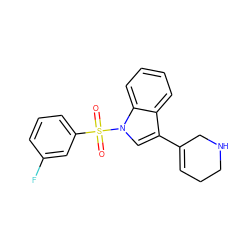 O=S(=O)(c1cccc(F)c1)n1cc(C2=CCCNC2)c2ccccc21 ZINC000028526359