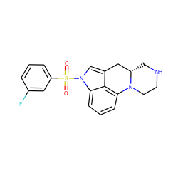 O=S(=O)(c1cccc(F)c1)n1cc2c3c(cccc31)N1CCNC[C@H]1C2 ZINC000118362046