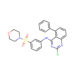 O=S(=O)(c1cccc(Nc2nc(Cl)nc3cccc(-c4ccccc4)c23)c1)N1CCOCC1 ZINC000198392107