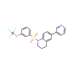 O=S(=O)(c1cccc(OC(F)(F)F)c1)N1CCCc2cc(-c3cccnc3)ccc21 ZINC000299828304