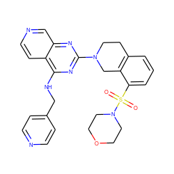 O=S(=O)(c1cccc2c1CN(c1nc(NCc3ccncc3)c3ccncc3n1)CC2)N1CCOCC1 ZINC000095575670