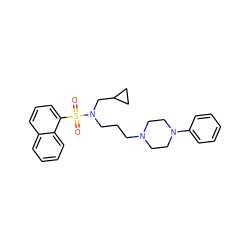 O=S(=O)(c1cccc2ccccc12)N(CCCN1CCN(c2ccccc2)CC1)CC1CC1 ZINC000045367632