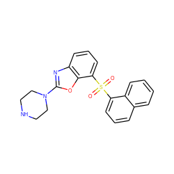 O=S(=O)(c1cccc2ccccc12)c1cccc2nc(N3CCNCC3)oc12 ZINC000040862426