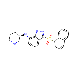 O=S(=O)(c1cccc2ccccc12)c1n[nH]c2c(N[C@@H]3CCCNC3)cccc12 ZINC000035285434