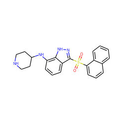 O=S(=O)(c1cccc2ccccc12)c1n[nH]c2c(NC3CCNCC3)cccc12 ZINC000035285431