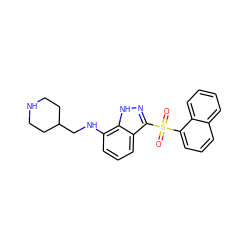 O=S(=O)(c1cccc2ccccc12)c1n[nH]c2c(NCC3CCNCC3)cccc12 ZINC000035277672