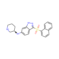 O=S(=O)(c1cccc2ccccc12)c1n[nH]c2cc(N[C@@H]3CCCNC3)ccc12 ZINC000035285416