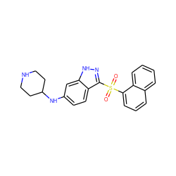 O=S(=O)(c1cccc2ccccc12)c1n[nH]c2cc(NC3CCNCC3)ccc12 ZINC000035285412