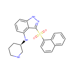 O=S(=O)(c1cccc2ccccc12)c1n[nH]c2cccc(N[C@@H]3CCCNC3)c12 ZINC000035277699