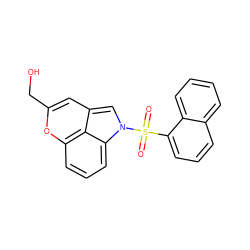 O=S(=O)(c1cccc2ccccc12)n1cc2cc(CO)oc3cccc1c23 ZINC001772648775