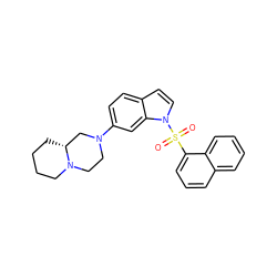 O=S(=O)(c1cccc2ccccc12)n1ccc2ccc(N3CCN4CCCC[C@@H]4C3)cc21 ZINC000029462876