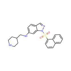 O=S(=O)(c1cccc2ccccc12)n1ncc2ccc(NCC3CCNCC3)cc21 ZINC000040411046