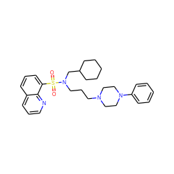 O=S(=O)(c1cccc2cccnc12)N(CCCN1CCN(c2ccccc2)CC1)CC1CCCCC1 ZINC000045372257