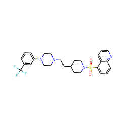 O=S(=O)(c1cccc2ncccc12)N1CCC(CCN2CCN(c3cccc(C(F)(F)F)c3)CC2)CC1 ZINC001772616688