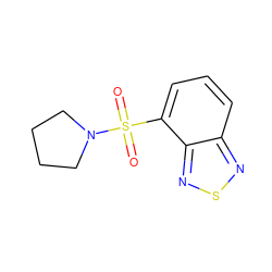 O=S(=O)(c1cccc2nsnc12)N1CCCC1 ZINC000000215269