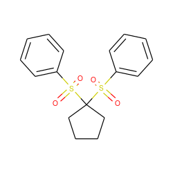 O=S(=O)(c1ccccc1)C1(S(=O)(=O)c2ccccc2)CCCC1 ZINC000001232234