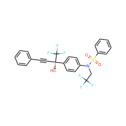 O=S(=O)(c1ccccc1)N(CC(F)(F)F)c1ccc([C@@](O)(C#Cc2ccccc2)C(F)(F)F)cc1 ZINC000014976884