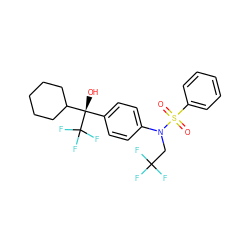 O=S(=O)(c1ccccc1)N(CC(F)(F)F)c1ccc([C@@](O)(C2CCCCC2)C(F)(F)F)cc1 ZINC000014976872