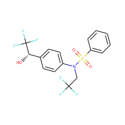 O=S(=O)(c1ccccc1)N(CC(F)(F)F)c1ccc([C@H](O)C(F)(F)F)cc1 ZINC000014976834