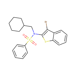 O=S(=O)(c1ccccc1)N(CC1CCCCC1)c1sc2ccccc2c1Br ZINC000115230839