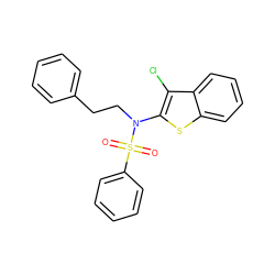 O=S(=O)(c1ccccc1)N(CCc1ccccc1)c1sc2ccccc2c1Cl ZINC000115230606