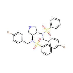 O=S(=O)(c1ccccc1)N(Cc1ccc(Br)cc1)[C@H]1CNC[C@@H]1N(Cc1ccc(Br)cc1)S(=O)(=O)c1ccccc1 ZINC000029055755