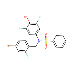 O=S(=O)(c1ccccc1)N(Cc1ccc(Br)cc1F)c1cc(F)c(O)c(F)c1 ZINC000064446832