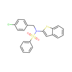 O=S(=O)(c1ccccc1)N(Cc1ccc(Cl)cc1)c1cc2ccccc2s1 ZINC000115228616