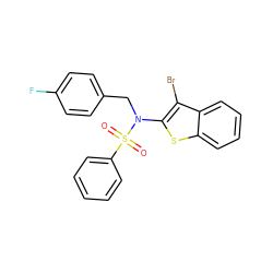 O=S(=O)(c1ccccc1)N(Cc1ccc(F)cc1)c1sc2ccccc2c1Br ZINC000115234342