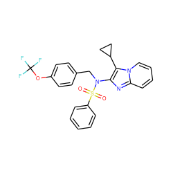 O=S(=O)(c1ccccc1)N(Cc1ccc(OC(F)(F)F)cc1)c1nc2ccccn2c1C1CC1 ZINC000167649909