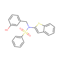 O=S(=O)(c1ccccc1)N(Cc1cccc(O)c1)c1cc2ccccc2s1 ZINC000115232880