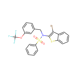 O=S(=O)(c1ccccc1)N(Cc1cccc(OC(F)(F)F)c1)c1sc2ccccc2c1Br ZINC000115231837