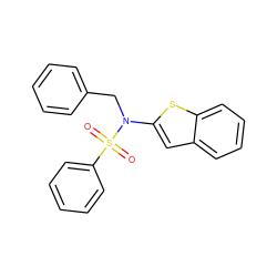 O=S(=O)(c1ccccc1)N(Cc1ccccc1)c1cc2ccccc2s1 ZINC000115232556