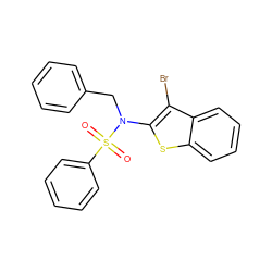 O=S(=O)(c1ccccc1)N(Cc1ccccc1)c1sc2ccccc2c1Br ZINC000115231344