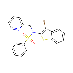 O=S(=O)(c1ccccc1)N(Cc1ccccn1)c1sc2ccccc2c1Br ZINC000115232310