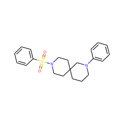 O=S(=O)(c1ccccc1)N1CCC2(CCCN(c3ccccc3)C2)CC1 ZINC000003955782