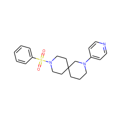 O=S(=O)(c1ccccc1)N1CCC2(CCCN(c3ccncc3)C2)CC1 ZINC000003956044