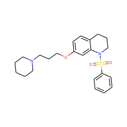 O=S(=O)(c1ccccc1)N1CCCc2ccc(OCCCN3CCCCC3)cc21 ZINC000036188032