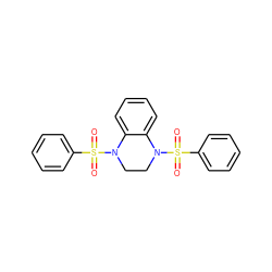 O=S(=O)(c1ccccc1)N1CCN(S(=O)(=O)c2ccccc2)c2ccccc21 ZINC000001696108