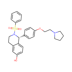 O=S(=O)(c1ccccc1)N1CCc2cc(O)ccc2[C@H]1c1ccc(OCCN2CCCC2)cc1 ZINC000026652767