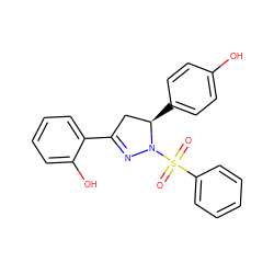 O=S(=O)(c1ccccc1)N1N=C(c2ccccc2O)C[C@H]1c1ccc(O)cc1 ZINC000045369659