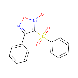 O=S(=O)(c1ccccc1)c1c(-c2ccccc2)no[n+]1[O-] ZINC000000005966