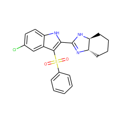 O=S(=O)(c1ccccc1)c1c(C2=N[C@H]3CCCC[C@@H]3N2)[nH]c2ccc(Cl)cc12 ZINC000006581582