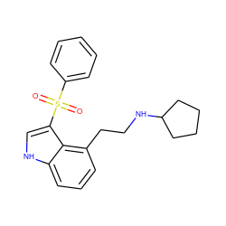 O=S(=O)(c1ccccc1)c1c[nH]c2cccc(CCNC3CCCC3)c12 ZINC000039829618