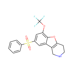 O=S(=O)(c1ccccc1)c1cc(OC(F)(F)F)c2oc3c(c2c1)CNCC3 ZINC000147622761