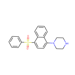 O=S(=O)(c1ccccc1)c1ccc(N2CCNCC2)c2ccccc12 ZINC000003817506