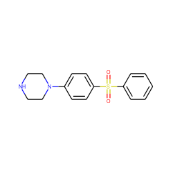 O=S(=O)(c1ccccc1)c1ccc(N2CCNCC2)cc1 ZINC000003716178