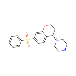 O=S(=O)(c1ccccc1)c1ccc2c(c1)OCC[C@@H]2N1CCNCC1 ZINC000035966381