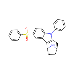 O=S(=O)(c1ccccc1)c1ccc2c(c1)c1c(n2-c2ccccc2)C[C@H]2CC[C@H]1N2 ZINC000100632776